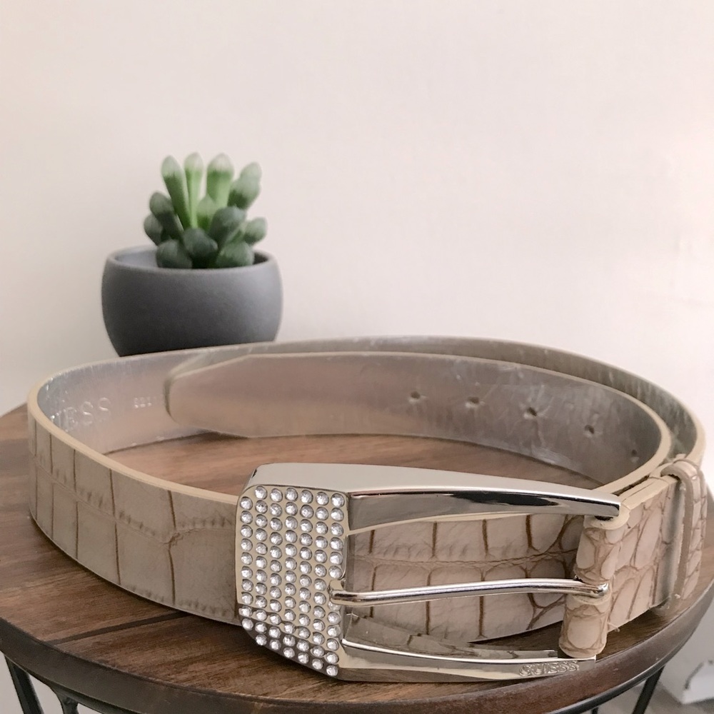 Guess | cognac rhinestone belt